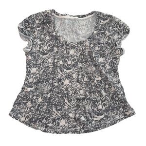 Pilcro by Anthropologie Tiger Print Scoop Neck Short Sleeve Cotton Tee- Small